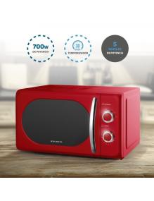 Microondas Grunkel Vintage MW-20ROJO/ 700W/ Capacidad 20L/ Rojo