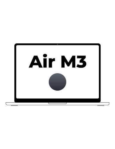 Apple Macbook Air 13,6'/ M3 8-Core CPU/ 24Gb/ 512Gb SSD/ 10-Core GPU/ Medianoche