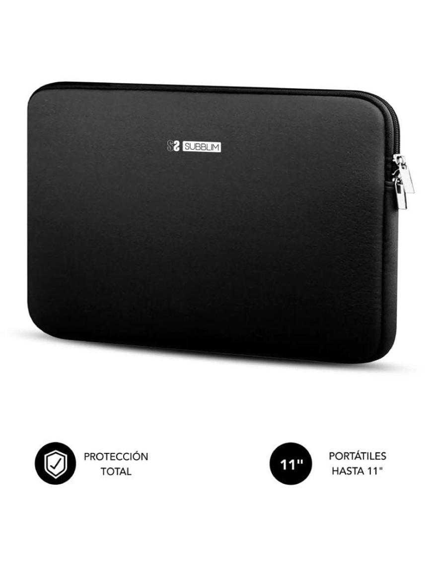 Funda Subblim Business Laptop Sleeve Neoprene para Portátiles hasta 11.6'/ Negra