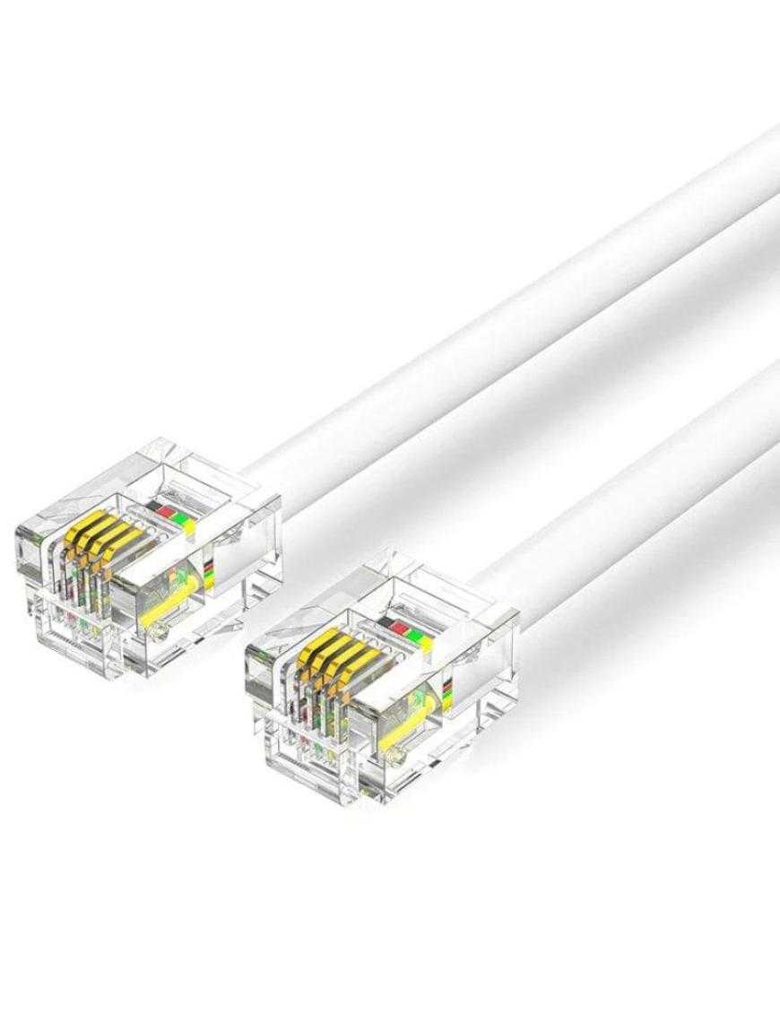 Cable de Teléfono RJ11 6P4C Vention IQBWH/ 2m/ Blanco