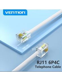 Cable de Teléfono RJ11 6P4C Vention IQBWH/ 2m/ Blanco