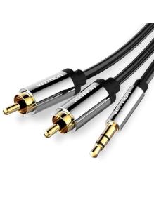 Cable Estéreo Vention BCFBJ/ Jack 3.5 Macho - 2x RCA Macho/ 5m/ Negro