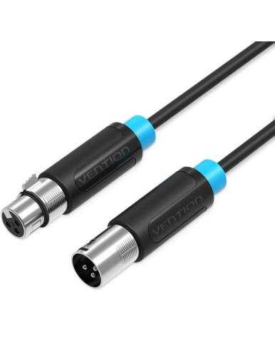 Cable Estéreo Vention BBFBH/ XLR Macho - XLR Hembra/ 2m/ Negro