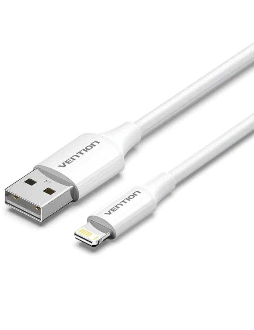 Cable USB 2.0 Lightning Vention LAIWF/ USB Macho - Lightning Macho/ 480Mbps/ 1m/ Blanco