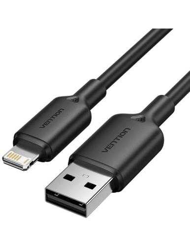 Cable USB 2.0 Lightning Vention LAMBF/ USB Macho - Lightning Macho/ 480Mbps/ 1m/ Negro