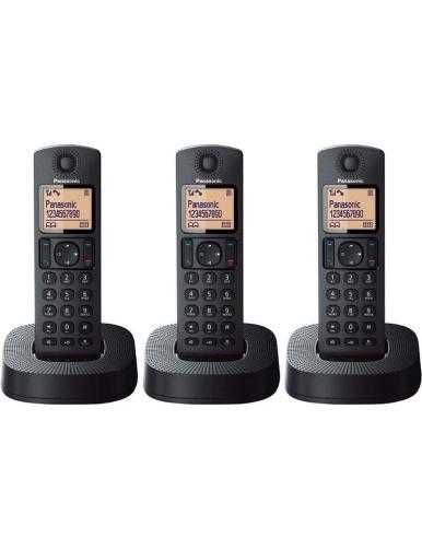 Teléfono Inalámbrico Panasonic KX-TGC313SP/ Pack TRÍO/ Negro