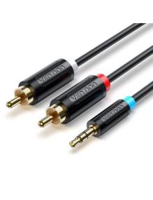 Cable Estéreo Vention BCLBD/ Jack 3.5 Macho - 2x RCA Macho/ 50cm/ Negro