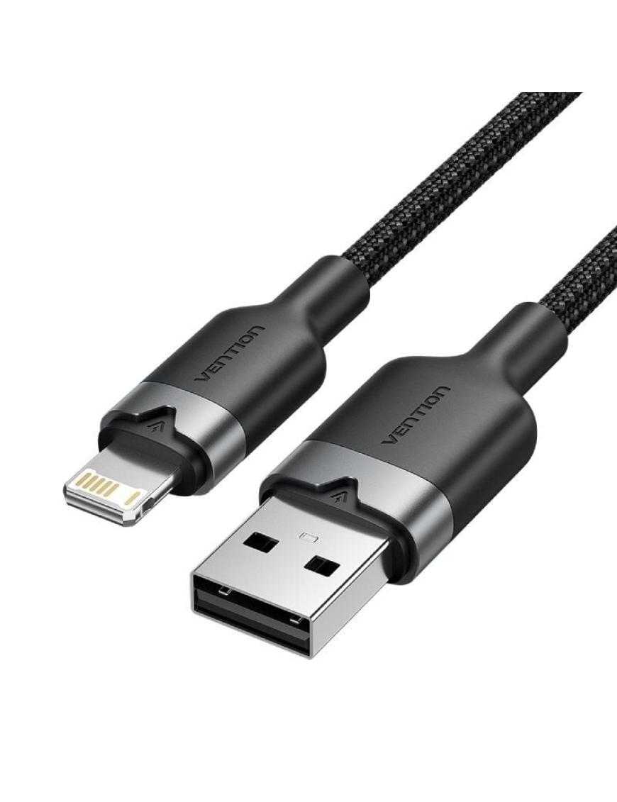 Cable USB Lightning Vention LANBF/ USB Macho - Lightning Macho/ 480Mbps/ 1m/ Negro