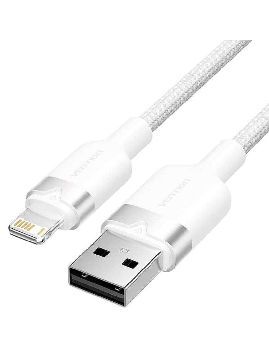 Cable USB Lightning Vention LANWF/ USB Macho - Lightning Macho/ 480Mbps/ 1m/ Blanco