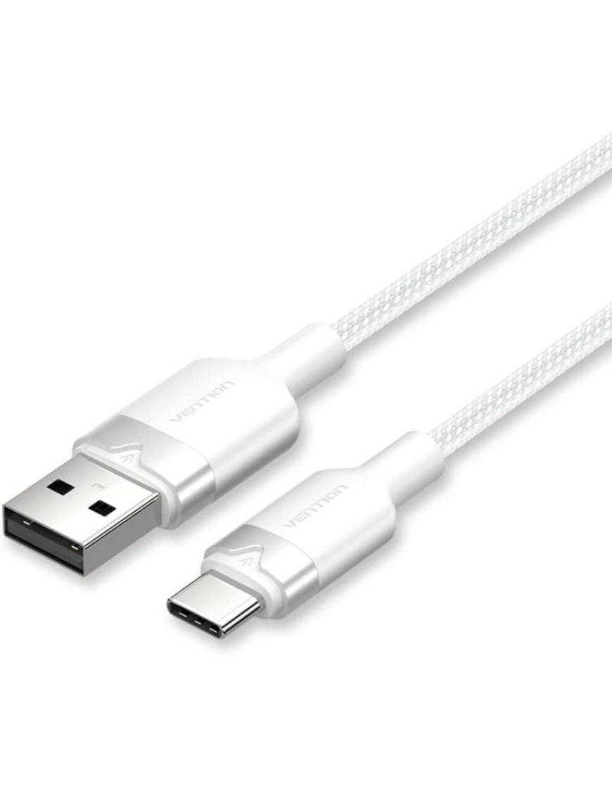 Cable USB 2.0 Tipo-C Vention CTNWH/ USB Tipo-C Macho - USB Macho/ Hasta 60W/ 480Mbps/ 2m/ Blanco