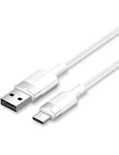 Cable USB 2.0 Tipo-C Vention CTNWH/ USB Tipo-C Macho - USB Macho/ Hasta 60W/ 480Mbps/ 2m/ Blanco