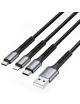 Cable USB Tipo-C Lightning Vention H18BAV/ USB Tipo-C Macho/ Lightning Macho - MicroUSB Macho - USB Macho/ 1.2m/ Negro