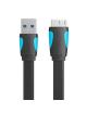 Cable USB 3.0 Vention VAS-A12-B200/ MicroUSB Macho - USB Macho/ Hasta 10W/ 5Gbps/ 2m/ Azul y Negro