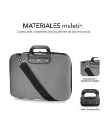 Maletín Subblim EVA Laptop Bag PL para Portátiles hasta 13.3'/ Cinta para Trolley/ Gris