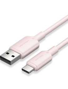 Cable USB 2.0 Tipo-C Vention CTQPF/ USB Tipo-C Macho - USB Macho/ Hasta 60W/ 480Mbps/ 1m/ Rosa