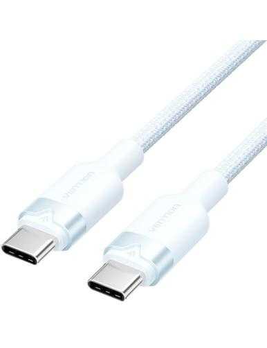 Cable USB 2.0 Tipo-C 3A Vention TRDSH/ USB Tipo-C Macho - USB Tipo-C Macho/ Hasta 60W/ 480Mbps/ 2m/ Azul