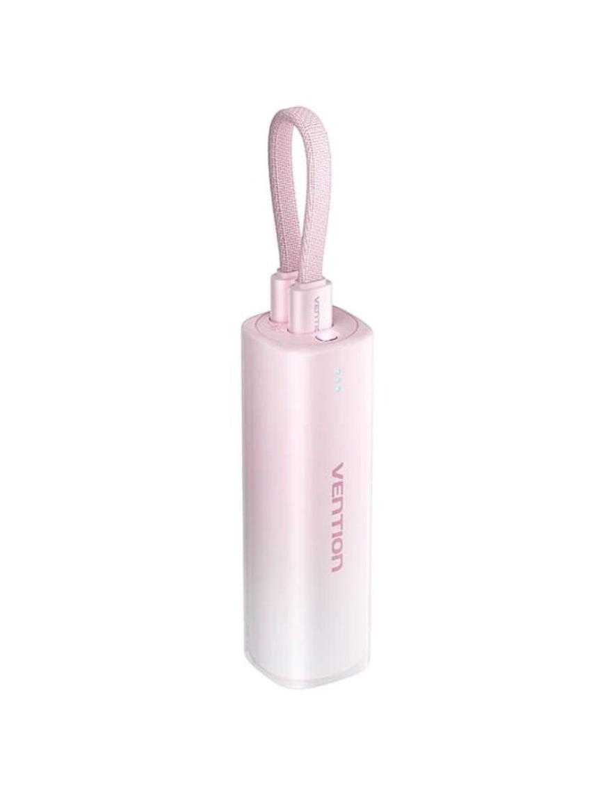 Powerbank 5000mAh Vention FHWR0/ 20W/ Wireless/ Rosa