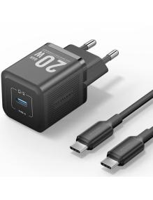 Cargador Gan de Pared Vention TZ-FEPB0-EU-01/ 1xUSB Tipo-C + Cable USB Tipo-C/ 20W