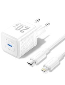 Cargador Gan de Pared Vention TZ-FEPW0-EU-02/ 1xUSB Tipo-C + Cable Lightning/ 20W