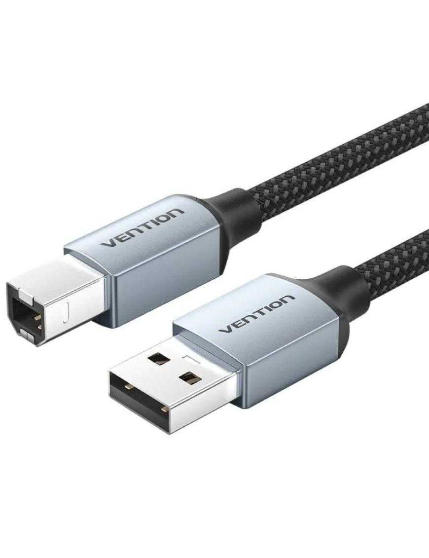 Cable USB 2.0 Impresora Vention CTTHF/ USB Tipo-B Macho - USB Macho/ 480Mbps/ 1m/ Gris