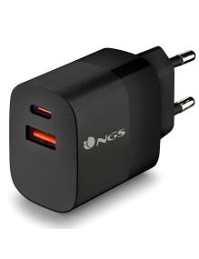 Cargador de Pared NGS Bud/ 1xUSB Tipo-C/ 1xUSB/ 33W