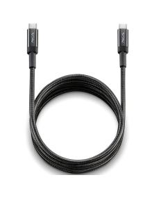 Cable USB 2.0 Tipo-C NGS KNOT/ USB Tipo-C Macho - USB Tipo-C Macho/ Hasta 100W/ 480Mbps/ 2m/ Negro