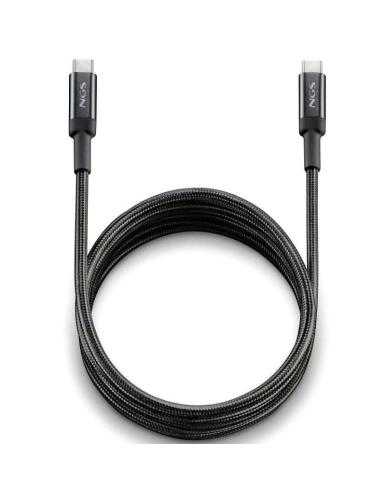 Cable USB 2.0 Tipo-C NGS KNOT/ USB Tipo-C Macho - USB Tipo-C Macho/ Hasta 65W/ 480Mbps/ 3m/ Negro