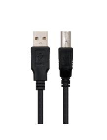 Cable USB 2.0 Impresora Nanocable 10.01.0104-BK/ USB Tipo-B Macho - USB Macho/ 3m/ Negro