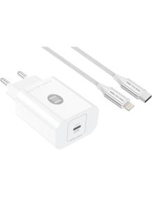 Cargador de Pared Tech One Tech TEC2265/ 1xUSB Tipo-C + Cable Lightning/ 3A/ Blanco