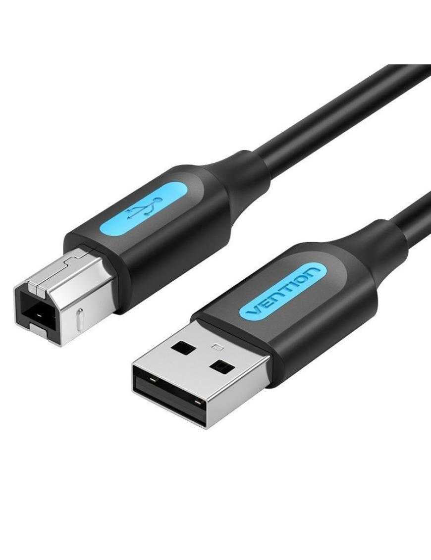 Cable USB 2.0 Impresora Vention COQBH/ USB Tipo-B Macho - USB Macho/ 480Mbps/ 2m/ Negro