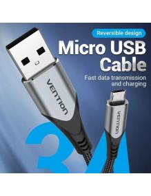 Cable USB 2.0 Vention COCHI/ USB Macho - MicroUSB Macho/ 480Mbps/ 3m/ Negro
