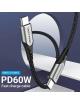 Cable USB 2.0 Tipo-C Vention TADHG/ USB Tipo-C Macho - USB Tipo-C Macho/ Hasta 60W/ 480Mbps/ 1m/ Gris