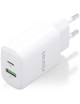 Cargador de Pared Aisens A110-0909/ 1xUSB Tipo-C/ 1x USB/ 20W/ Blanco