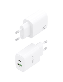 Cargador de Pared Aisens A110-0909/ 1xUSB Tipo-C/ 1x USB/ 20W/ Blanco