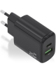 Cargador de Pared Aisens A110-0910/ 1xUSB Tipo-C/ 1x USB/ 20W/ Negro