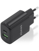 Cargador de Pared Aisens A110-0910/ 1xUSB Tipo-C/ 1x USB/ 20W/ Negro