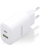 Cargador de Pared Aisens A110-0911/ 1xUSB Tipo-C/ 1x USB/ 25W/ Blanco