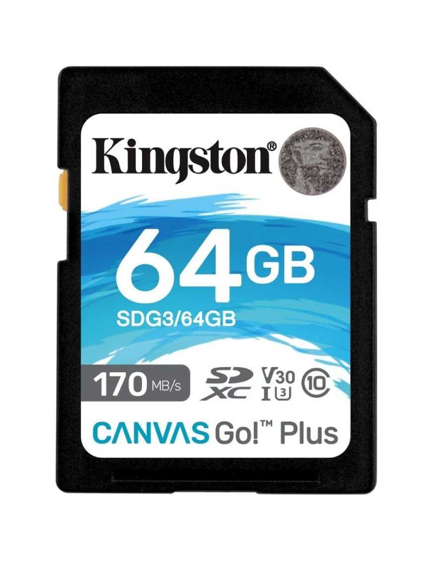 Tarjeta de Memoria Kingston CANVAS Canvas Go! Plus 64GB SD XC/ Clase 10/ 170MBs