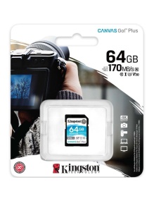 Tarjeta de Memoria Kingston CANVAS Canvas Go! Plus 64GB SD XC/ Clase 10/ 170MBs
