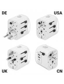 Cargador de Pared Universal Muvit For Change MCADP0006/ Toma de Corriente Universal/ 1xUSB Tipo-C/ 2xUSB/ 15W