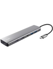 Docking USB Tipo-C Trust Dalyx/ 2xUSB/ 2xHDMI/ 1xDisplayPort/ 1xUSB Tipo-C PD/ Gris